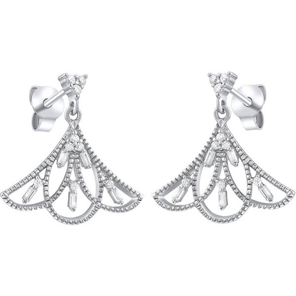 Silvego Dizajnové strieborné náušnice so zirkónmi MW14500 66579017