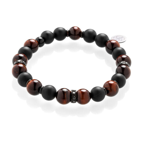 Pánsky náramok z červeného tigrieho oka Lacrimosa Trimakasi 21937750