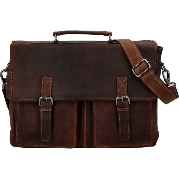 Pánska kožená taška khaki - Greenwood Louney Khaki 64125140