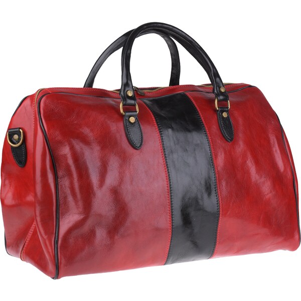 Kožená cestovná taška Galba Rossa Nera červená NovaKabelka.sk 22331357