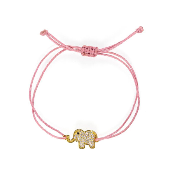 Šnúrkový náramok Slon šťastia Ružový Trimakasi 21937706