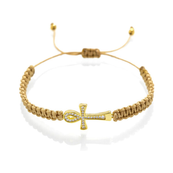 Macramé náramok Ankh života Zlatý Trimakasi 22406074