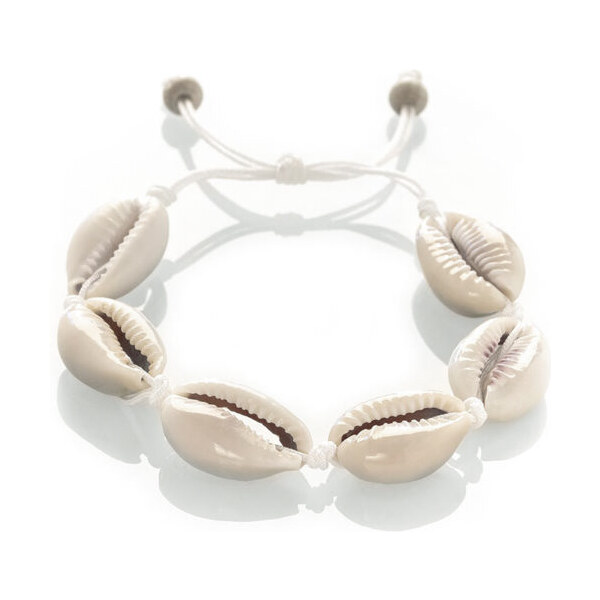 Náramok z mušlí Kauri Biely Trimakasi 21937717