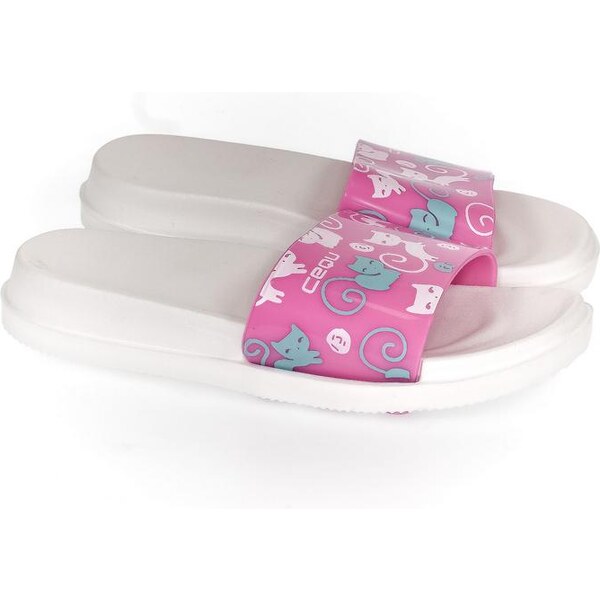 JOHN-C Detské bielo-ružové šľapky MURA 22439573