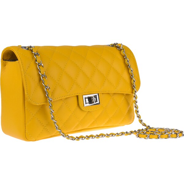 Žltá kožená talianska crossbody kabelka Eliana Argento Gialla Chiaro 44417098