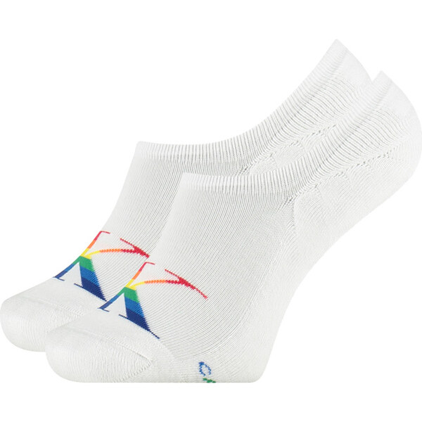 CALVIN KLEIN - CK jeans logo white neviditeľné ponožky - pride edition 22455647