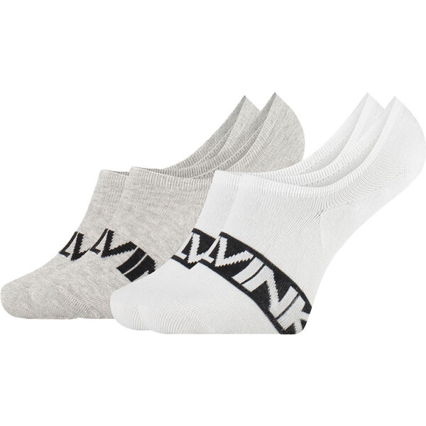 CALVIN KLEIN - 2PACK biele neviditeľné ponožky intense power s logom 22455638