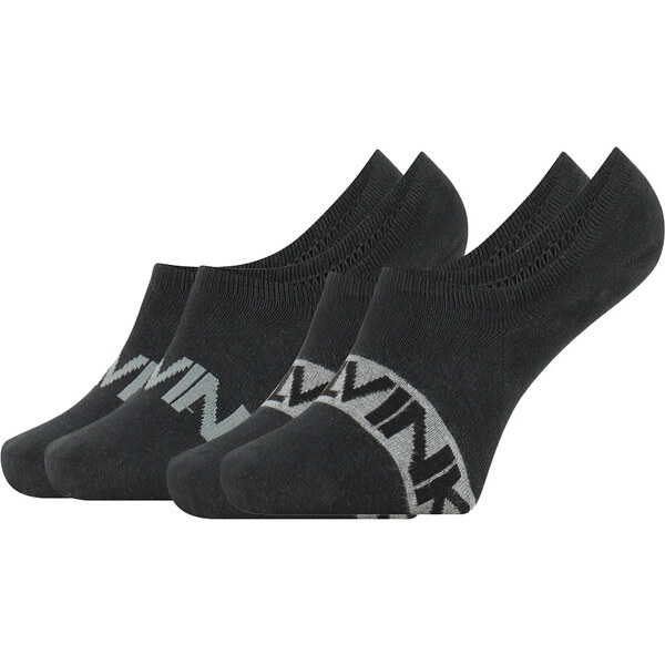 CALVIN KLEIN - 2PACK čierne neviditeľné ponožky intense power s logom 22455639