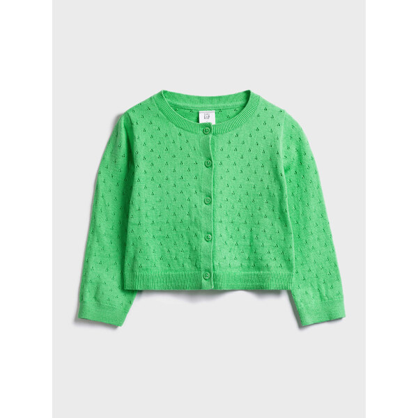 GAP Detský sveter pointelle cardigan Zelená 56853678