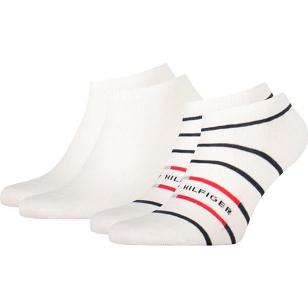 TOMMY HILFIGER - 2PACK Breton stripe biele členkové ponožky 22486459