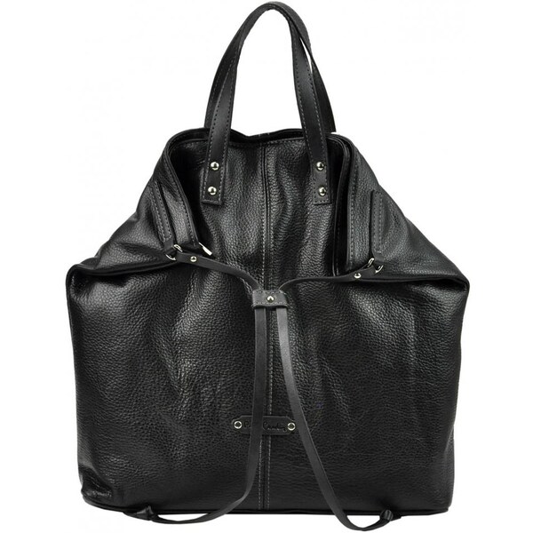 Pierre Cardin Kožená veľká dámska kabelka do ruky / ruksak čierna 22494972