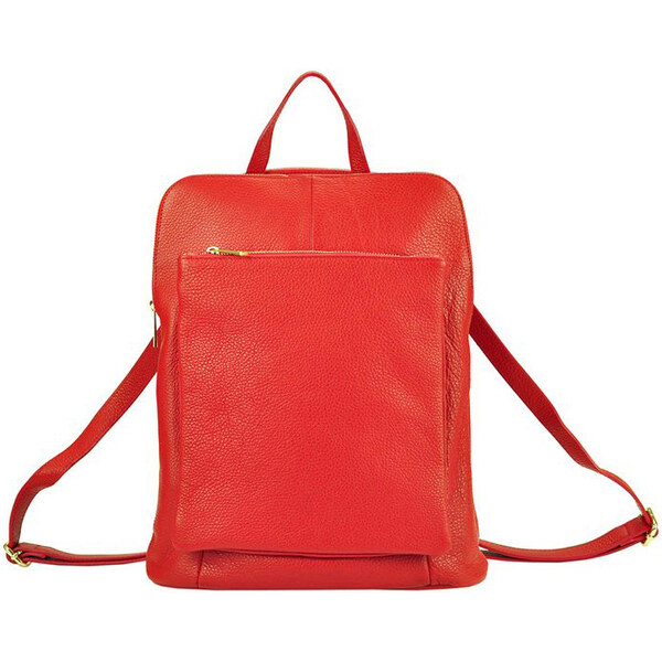Kožený dámsky módny batôžtek s čelným vreckom Patrizia Piu červený 44341600