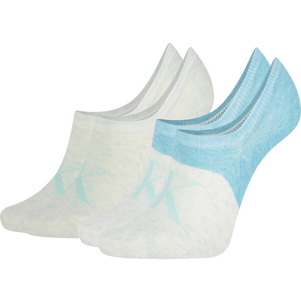 CALVIN KLEIN - 2PACK CK jeans logo aqua neviditeľné ponožky 22502391