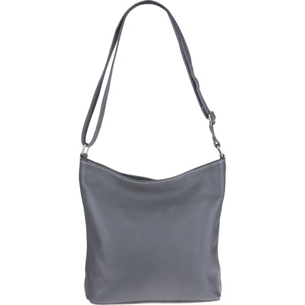 Sivá kožená talianska crossbody kabelka Ebe Grigio Scura NovaKabelka 22519164