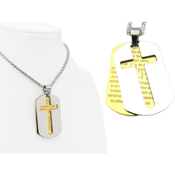 CITY STORM Retiazka s príveskom z ocele - platnička s krížom a 66889385