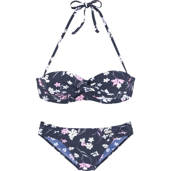 LASCANA Bikiny námornícka modrá / svetloružová / biela 54225066