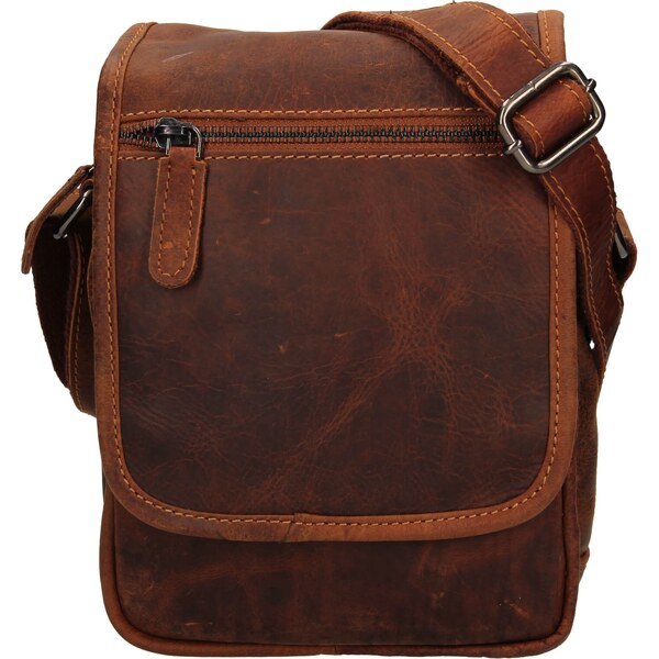 Pánska kožená taška cez rameno Greenwood Stefan - koňak 50236478