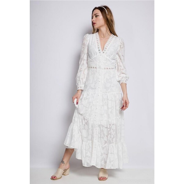 Boho style Biele maxi šaty 22577411