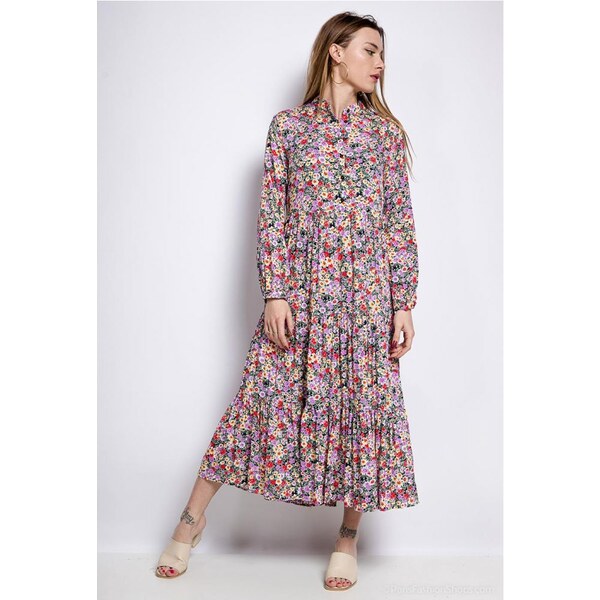 Last Queen Dlhé šaty s potlačou kvetov 22577406