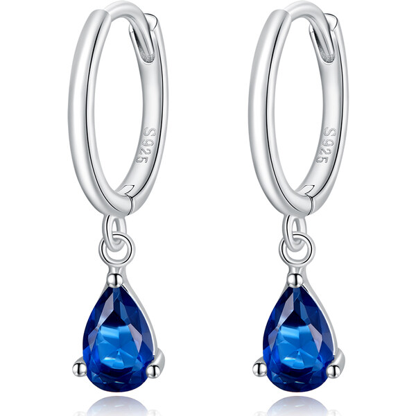 Emporial strieborné náušnice Padajúce kvapky modré SCE1018-BU 28080690