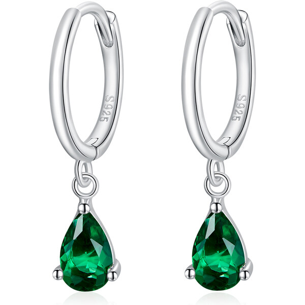 Olivie Strieborné krúžky ZELENÁ KVAPKA 5016 22717871