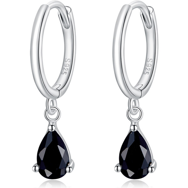 Olivie Strieborné krúžky ČIERNA KVAPKA 5017 22717872