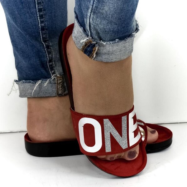 JOHN-C Dámske červené šľapky ONE 22686991