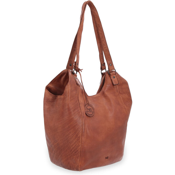 Kožená kabelka cez rameno Noelia Bolger koňaková NB 2094 KO 64019586
