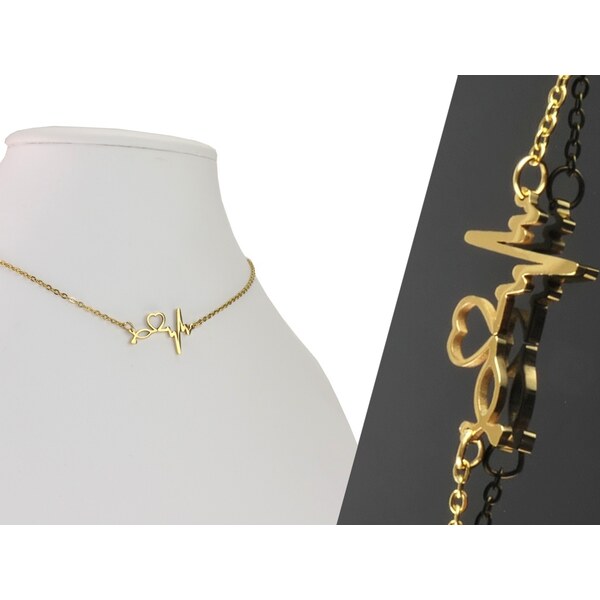 CITY STORM Dámska retiazka s príveskom srdiečko a pulz z ocele v 66888682