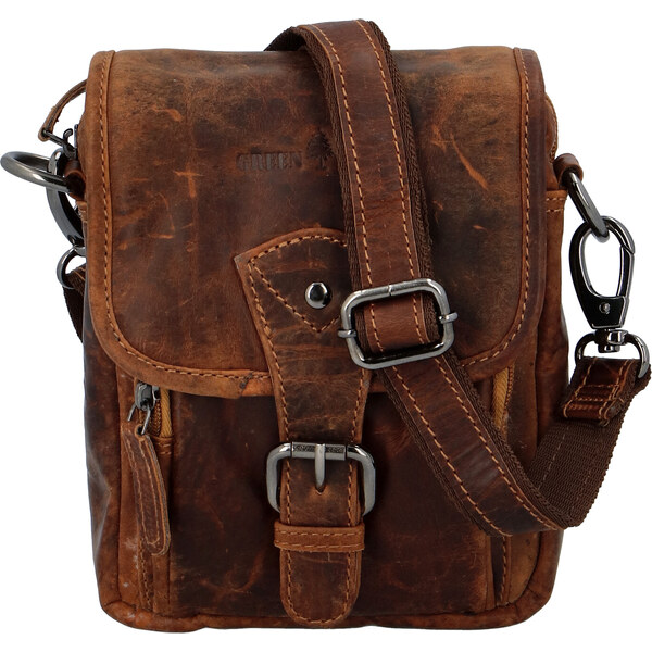 Pánska kožená crossbody taška camel - GreenWood Kristifer hnedá 60645180