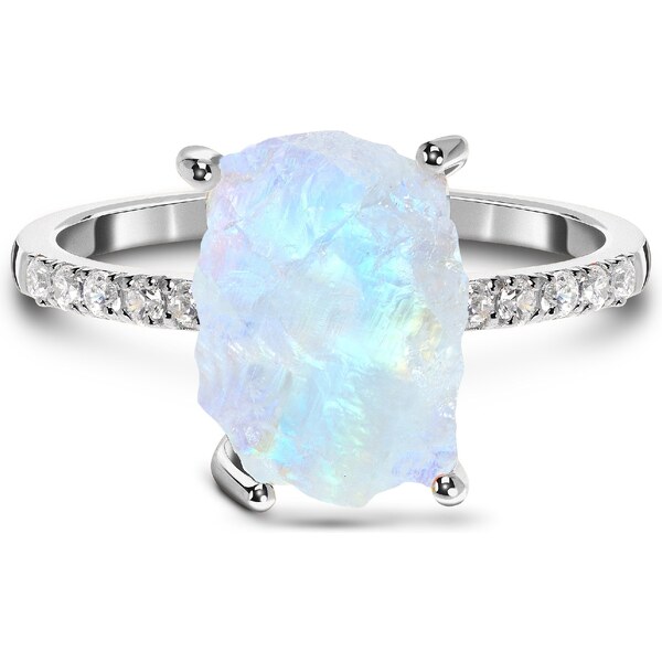 Royal Exklusive Emporial luxusný prsteň Mesačný dúhový kameň Raw s 36073614