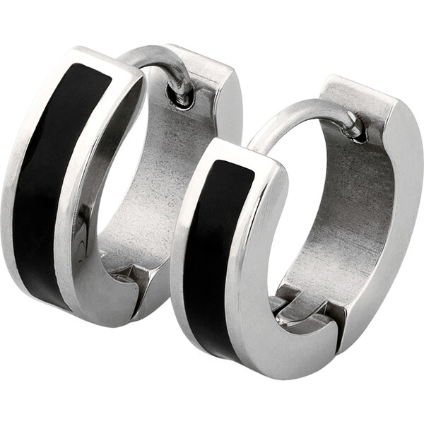 Sams Artisans Náušnice Čierna línia kruhy Chirurgická oceľ INM005 64495488