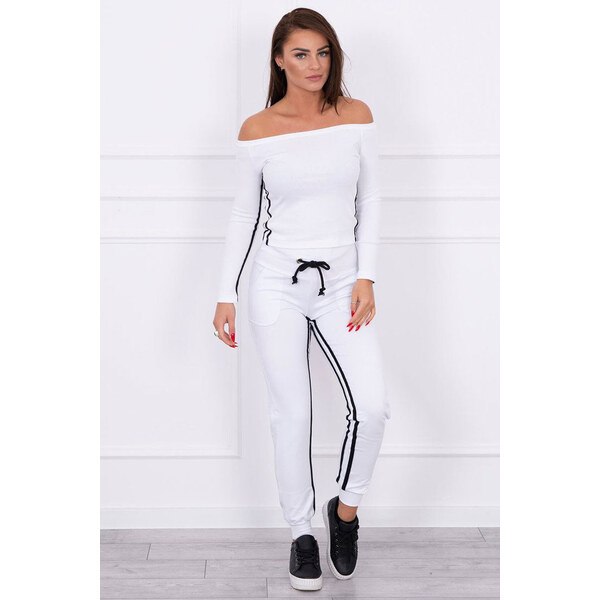 Glara Bavlnená tepláková súprava s pruhmi 26682358