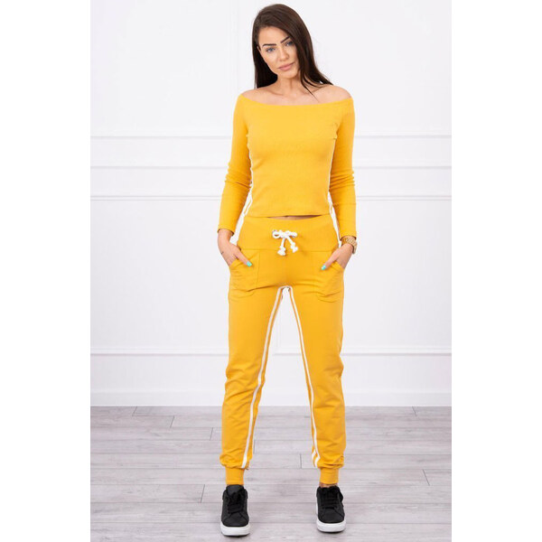 Glara Bavlnená tepláková súprava s pruhmi 26682360