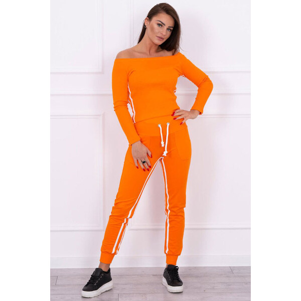 Glara Bavlnená tepláková súprava s pruhmi 26682361