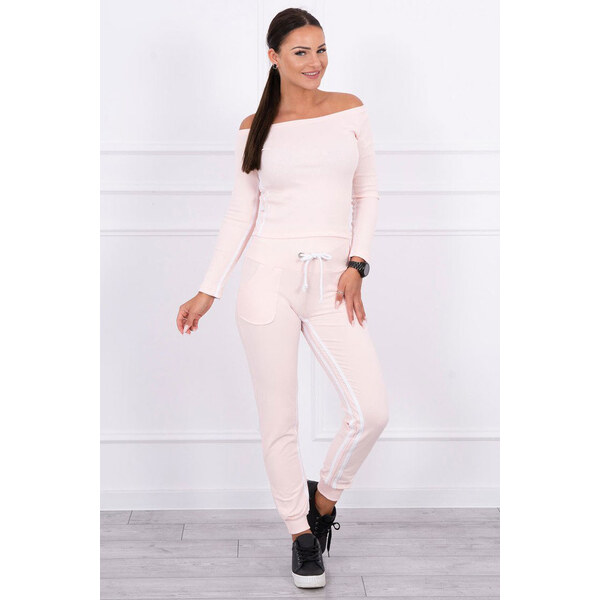 Glara Bavlnená tepláková súprava s pruhmi 26682362