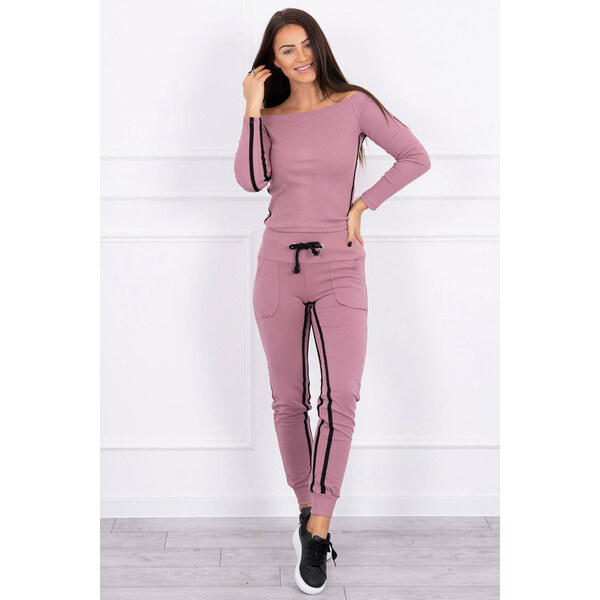 Glara Bavlnená tepláková súprava s pruhmi 26682363