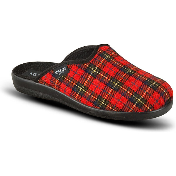 Dámske papuče Mjartan- karované červené 66247884