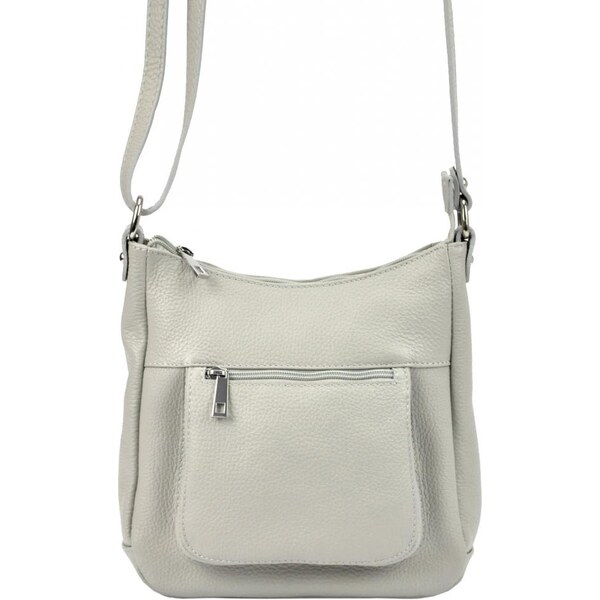 Kožená crossbody dámska kabelka Patrizia Piu svetlo šedá 23080942