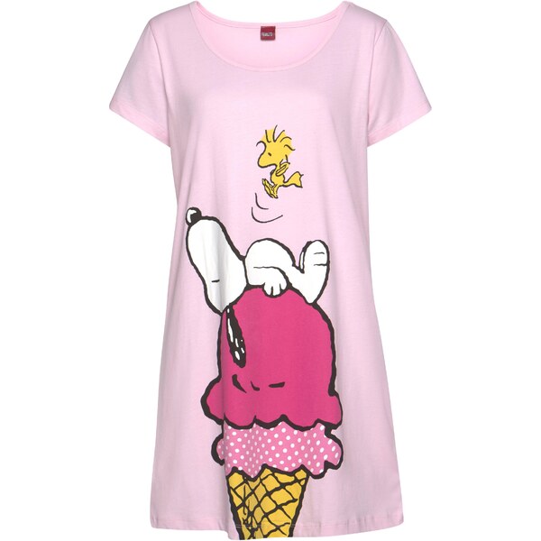 PEANUTS Nočná košieľka žltá / rosé / tmavoružová / biela 59072866