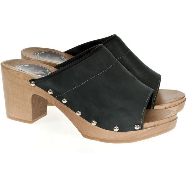 JOHN-C Dámske kožené tmavosivé dreváky LIANA 23100879