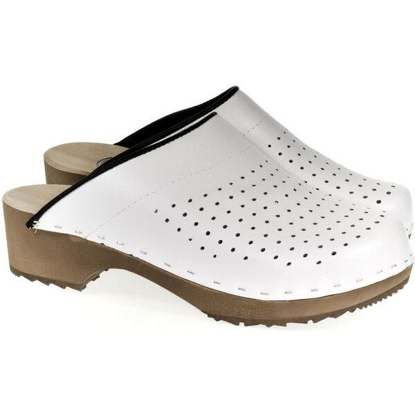 JOHN-C Dámske kožené biele dreváky PROFESOR 23100882