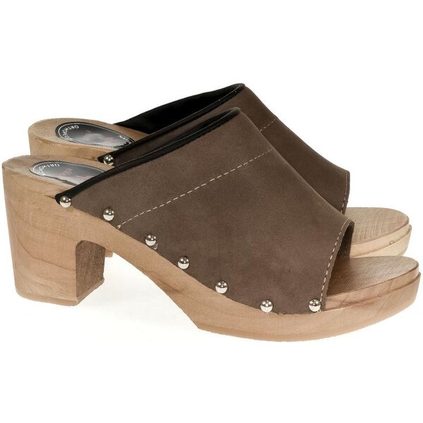 JOHN-C Dámske kožené hnedé dreváky LIANA 23100880