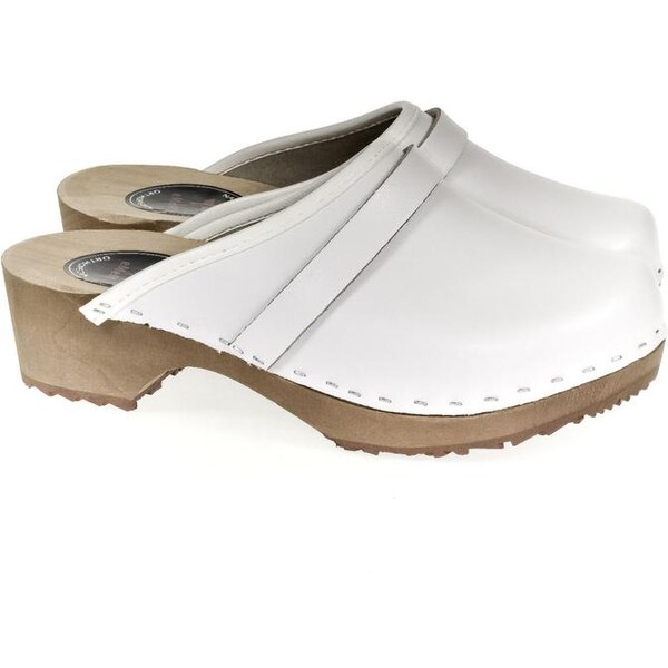 JOHN-C Dámske kožené biele dreváky CHRISTIE 23100895