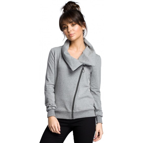 BeWear B071 Mikina s kapucňou na zips - sivá 24565948