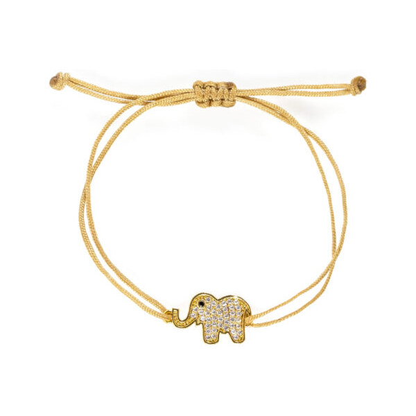 Šnúrkový náramok Slon šťastia Zlatý Trimakasi 23086081