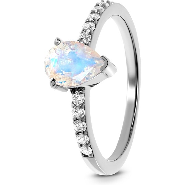 Royal Exklusive Royal Fashion strieborný prsteň Decentná kvapka s 41358699