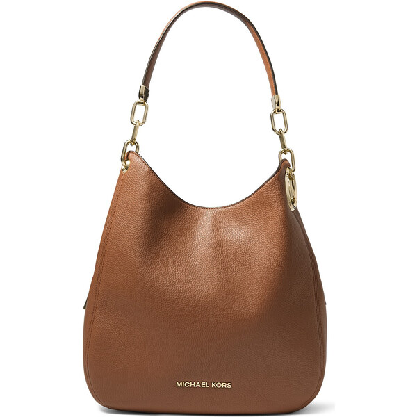 Michael Kors Lillie Chain Leather Hobo Luggae Gold 25940019