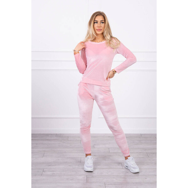 MladaModa Velúrová tepláková súprava s nariasením vzadu model 9246 66338084