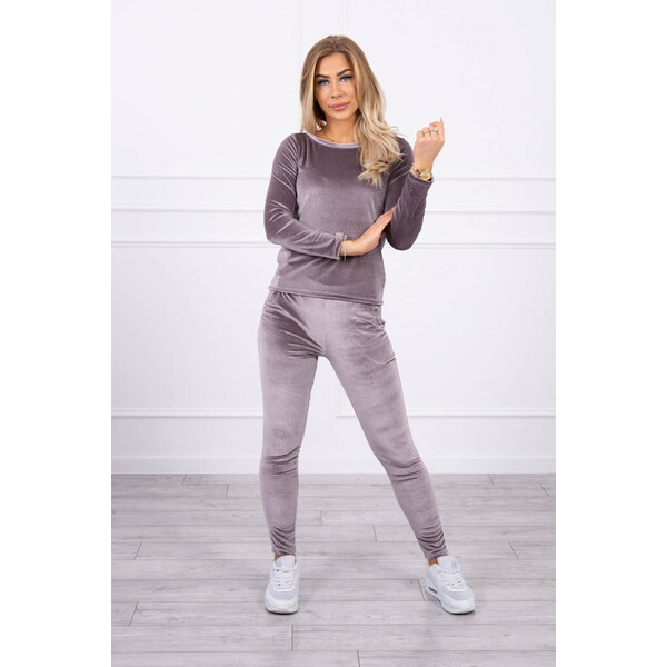 MladaModa Velúrová tepláková súprava s nariasením vzadu model 9246 66338085